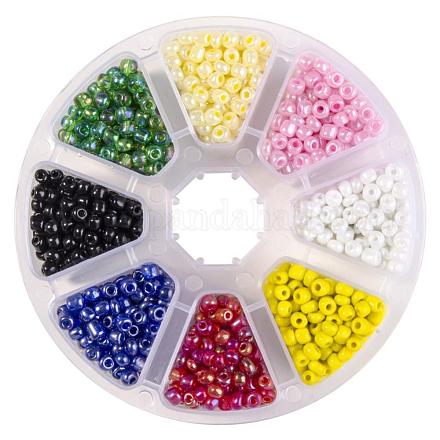 Gemischte 6/0 runde Glasperlen Perlen SEED-PH0001-05F-1