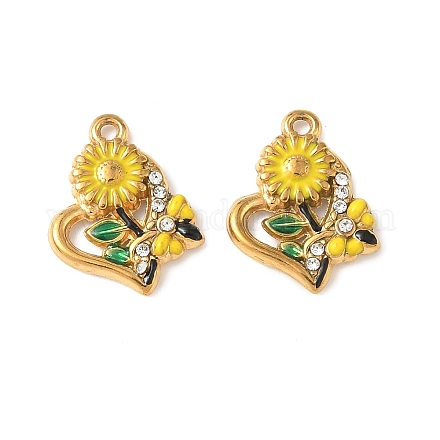 Подвески из нержавеющей стали 304 со стразами STAS-I346-36G-1