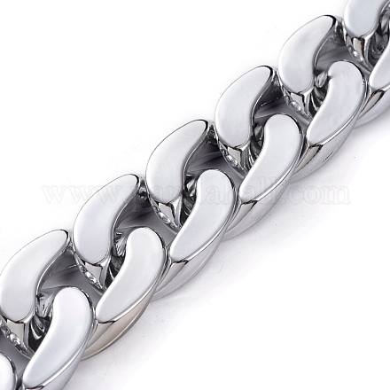Handmade Plastic Curb Chains AJEW-JB00525-03-1