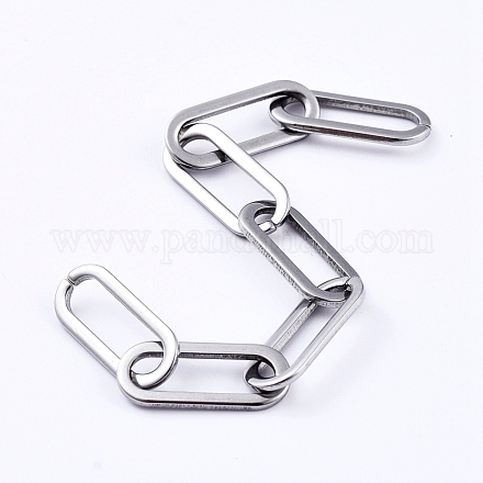 3.28 Feet 304 Stainless Steel Paperclip Chains X-CHS-D031-03P-1