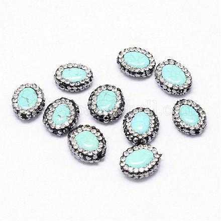 Perles turquoise synthétiques teintes G-A168-002-1
