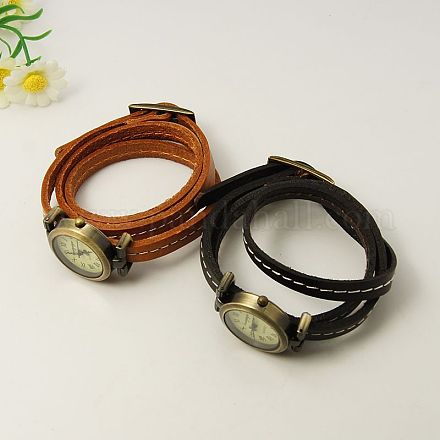 Fashion triple wrap cuir watch bracelets WACH-G010-M-1