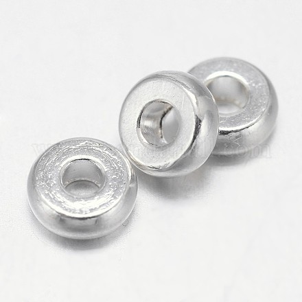 Laiton rondes séparateurs perles plat KK-E738-65C-S-1