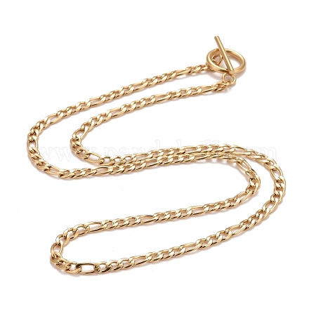 Ion Plating(IP)  304 Stainless Steel Chain Necklaces NJEW-A002-06G-1
