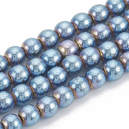 Chapelets de perles en hématite synthétique sans magnétiques G-N0318-15-B-1
