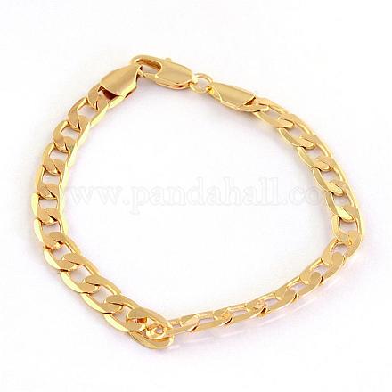 Brass Curb Chain Bracelet Making MAK-R007-22cm-KC-1