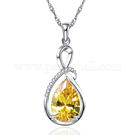925 подвесные стерлингового серебра ожерелья NJEW-BB71837-C-1