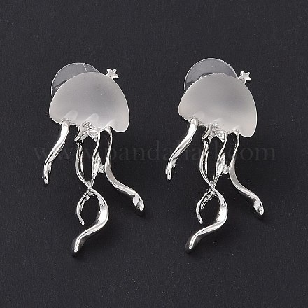 Серьги-гвоздики с медузами из смолы EJEW-P208-01P-1