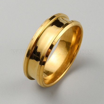 Оправы для колец из нержавеющей стали 304 с канавками&nbsp;RJEW-WH0010-08E-G-1