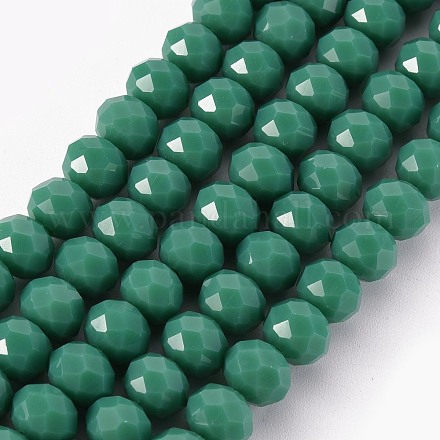 Chapelets de perles en verre opaque de couleur unie X-EGLA-A034-P8mm-D19-1