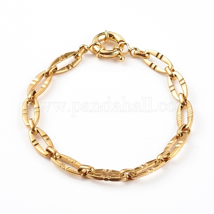 304 bracelets en acier inoxydable de la chaîne de maillons ovales X-BJEW-JB06101-01-1