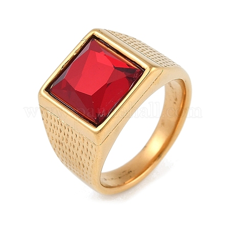 Квадратные стеклянные кольца из нержавеющей стали 304 RJEW-D083-14G-01-1