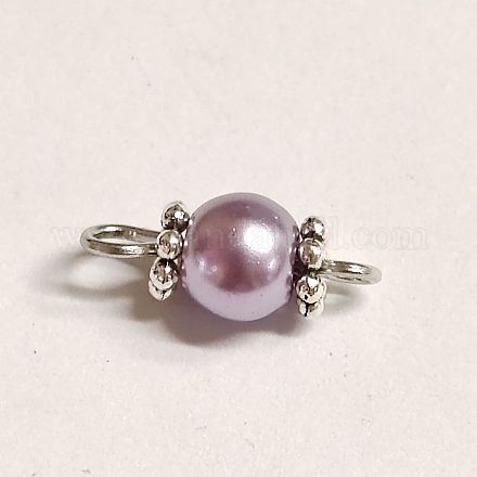 Подвески из расписного перламутрового стекла для выпечки с круглым разъемом и жемчугом X1-PALLOY-TAC0068-05-1