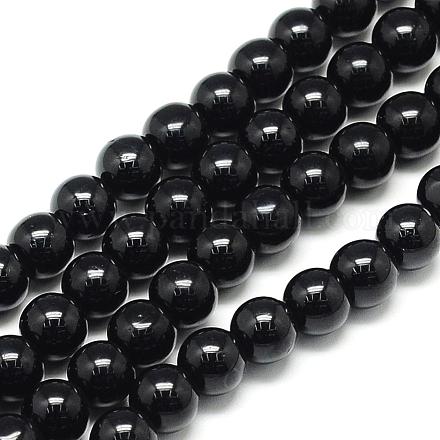 Natürliche schwarze Turmalin Perlen Stränge G-S150-30-6mm-1
