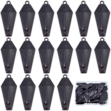 SUNNYCLUE 1 Box 30Pcs Coffin Cross Halloween Charms Halloween Gothic Style Enamel Coffin Pendants Crafting Dangle Cross Charm Hang Ornament Pendants For Jewelry Making Charms Party Decoration FIND-SC0002-92-1