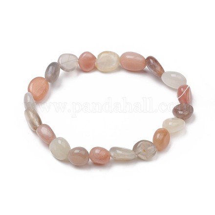 Bracelets en perles extensibles multi-pierres de lune naturelles BJEW-K213-C14-1