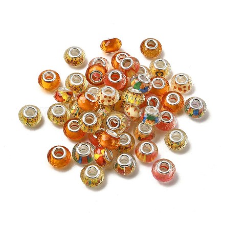 Европейские бусины из прозрачной смолы с печатью RESI-C063-03K-1