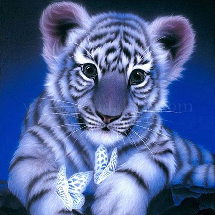 Diy 5d tiere tiger muster leinwand diamant malerei kits DIY-C021-05-1