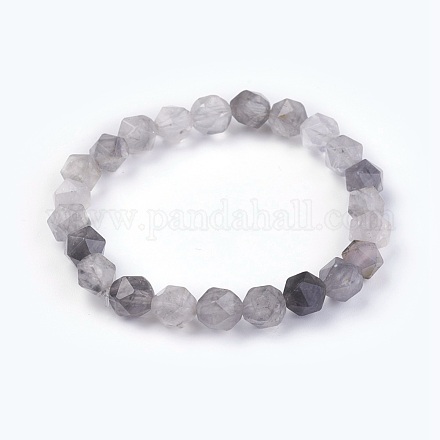 Bracelets extensibles de quartz nuageux naturel BJEW-JB03950-05-1