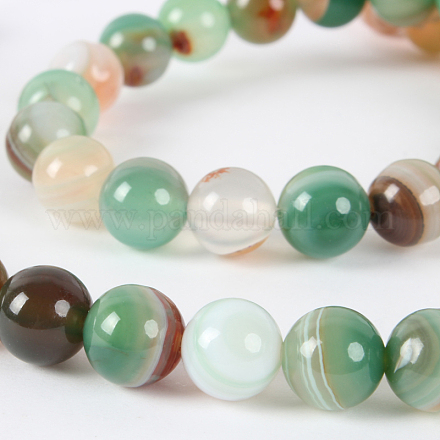 Chapelets de perles rondes en pierre d'agate naturelle G-E233-13-1