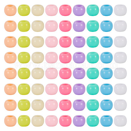 200шт непрозрачные акриловые европейские бусины&nbsp;SACR-TA0001-58-1