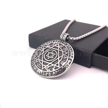 Двусторонняя звезда Давида из нержавеющей стали с подвеской для мужчин LN0589-1