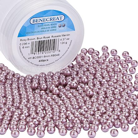 Eco-Friendly Dyed Glass Pearl Round Beads HY-BC0001-6mm-RB046-1