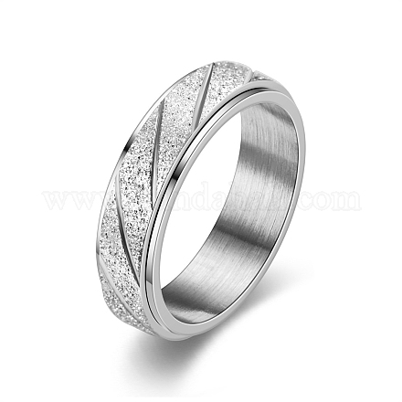 Вращающееся кольцо для пальца из нержавеющей стали 304 с матовой полосой PW-WG40105-04-1