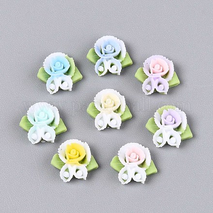 Кабошоны из непрозрачной смолы в виде цветка CRES-T025-24-1