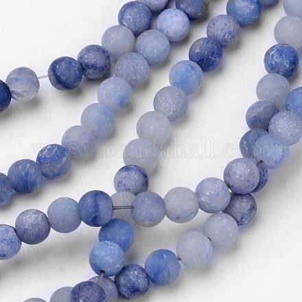 Chapelets de perles en aventurine bleue naturelle G-D809-09-6mm-1