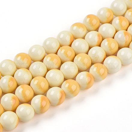 Выпечка окрашенные стеклянные бусины пряди DGLA-N012-8mm-03-1