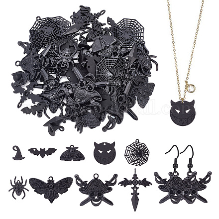Pandahall Elite 54 pièces 9 styles pendentifs en alliage d'halloween FIND-PH0017-57-1