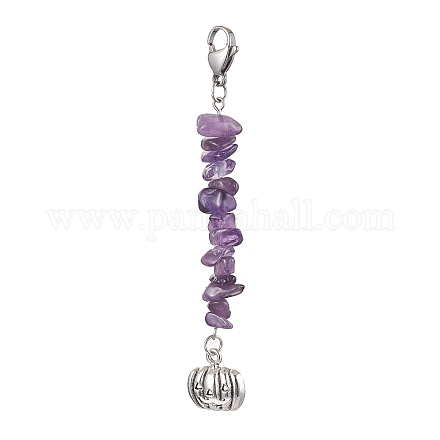 Подвесные украшения из сплава тыквы на Хэллоуин HJEW-JM02073-02-1