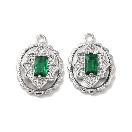 Латунные микропаве прозрачные подвески с фианитом KK-Z073-25P-1