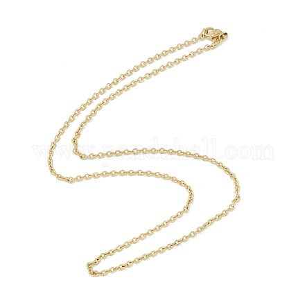 Vacuum Plating 304 Stainless Steel Cable Chains Necklace for Men Women STAS-E001-14G-1