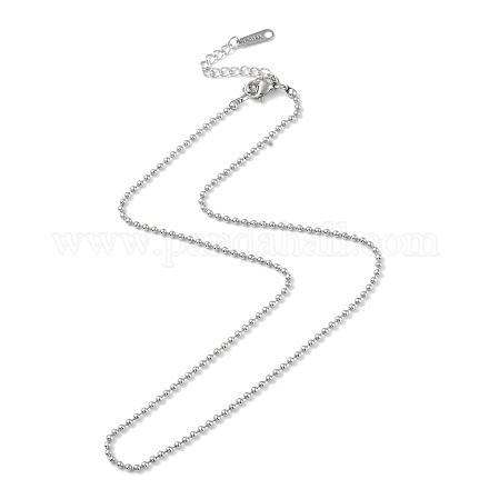 Placage ionique (ip) 304 collier chaîne à billes en acier inoxydable pour hommes femmes NJEW-M200-12P-1