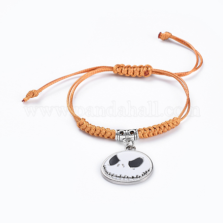 Bracelets de perle tressés en corde de polyester ciré coréen ajustable BJEW-JB04420-01-1