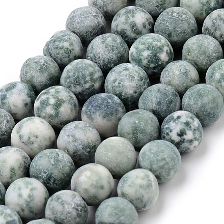 Jade qinghai naturelle chapelets de perles rondes G-Q462-74-8mm-1