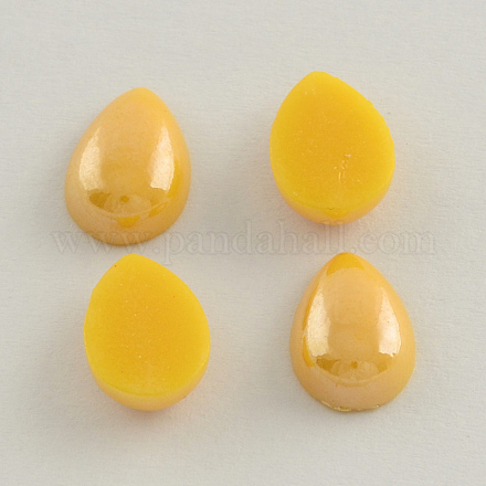 Pearlized Plated Opaque Glass Cabochons PORC-S778-10x14-14-1