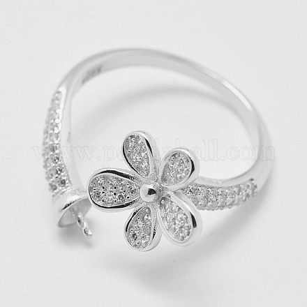Ajustable 925 anillos de pun ¢ o de plata esterlina STER-K038-011P-1
