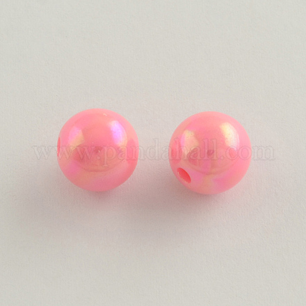 AB Color Plated Acrylic Round Beads SACR-Q109-8mm-07-1