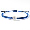 Bohemian Style Glass Beads Braided Bead Bracelets, Adjustable Fiber Cord Bracelets for Women, Heart with Evil Eye, Blue, Inner Diameter: 11 inch(28cm)