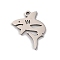 Non-Tarnish 201 Stainless Steel Pendants, Laser Cut, Sea Animal Charm, Stainless Steel Color, Shark, 17x14x1mm, Hole: 1.5mm