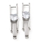 Rack Plating Brass Micro Pave Cubic Zirconia Watch Band Clasps, Long-Lasting Plated, Lead Free & Cadmium Free, Platinum, 21.5x5.5x4mm, Hole: 3.5x3mm
