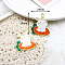 Rabbit Shape Alloy Enamel Pendant, for Easter, Golden, Carrot Pattern, 29x24mm