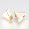 Brass Beads, Cadmium Free & Nickel Free & Lead Free, Triangle, Real 18K Gold Plated, 7x8x3mm, Hole: 1.6~1.8mm