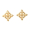 304 Stainless Steel Stud Earrings, Real 18K Gold Plated, Rhombus, 13.5x13.5mm