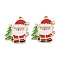 Christmas Alloy Enamel Pendants, Light Gold, Santa Claus, 23.5x20.5x1.5mm, Hole: 1.6mm
