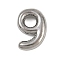 304 Stainless Steel Pendants, Figure Charms, Stainless Steel Color, Number 9, 20x13.5x5.5mm, Hole: 3x2mm