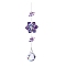Glass Flower Hanging Ornaments, Hanging Suncatchers Home Garden Outdoor Decorations, Purple, 290mm